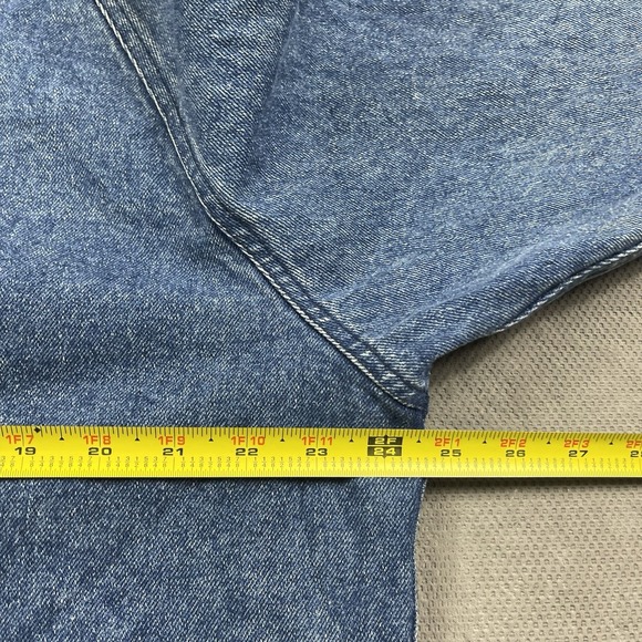 Vintage Eddie Bauer Jacket Womens Large Denim Coat Chore Barn Button Up - Picture 12 of 15